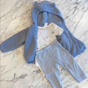 Adorable Blue Baby Outfit with Hoodie